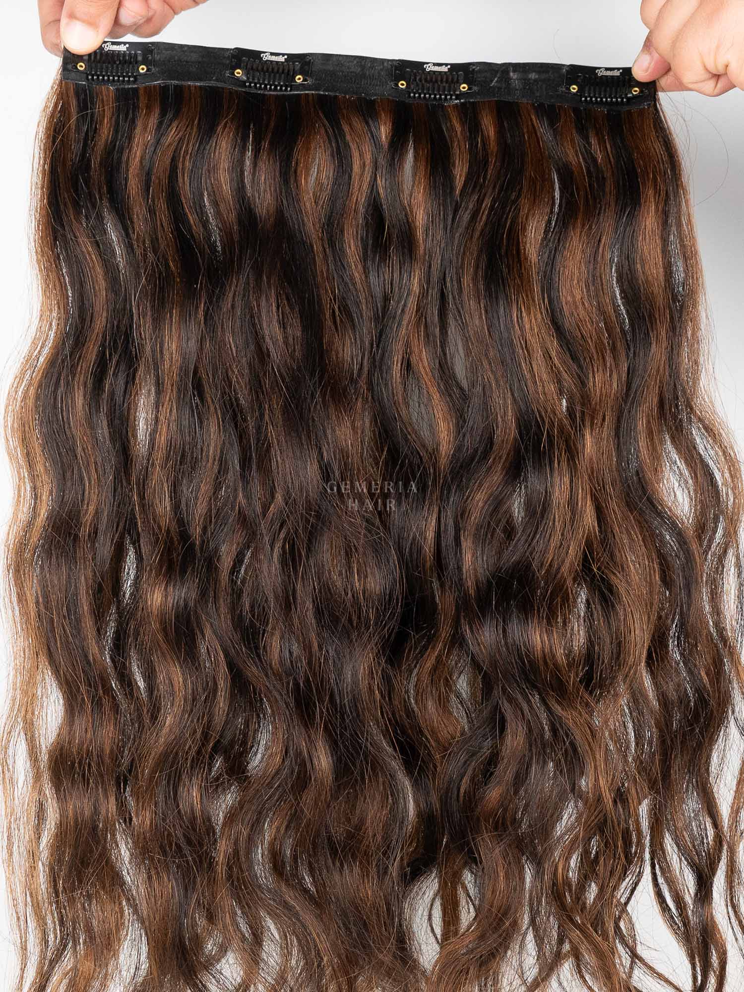 Dark Brown Balayage | Seamless | 1 Piece Clip-In Hair Volumizer