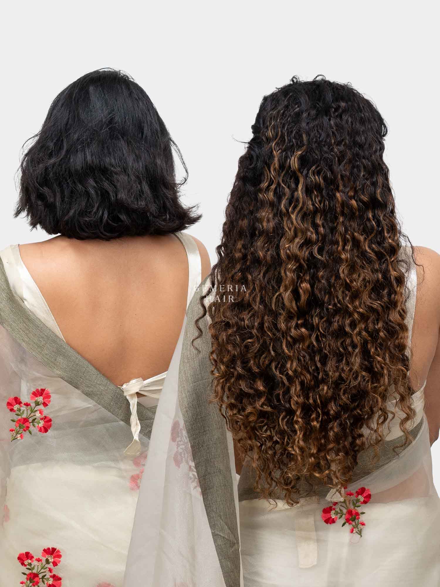 Caramel Brown Balayage | Deep Curly Half Head&#174; Wig