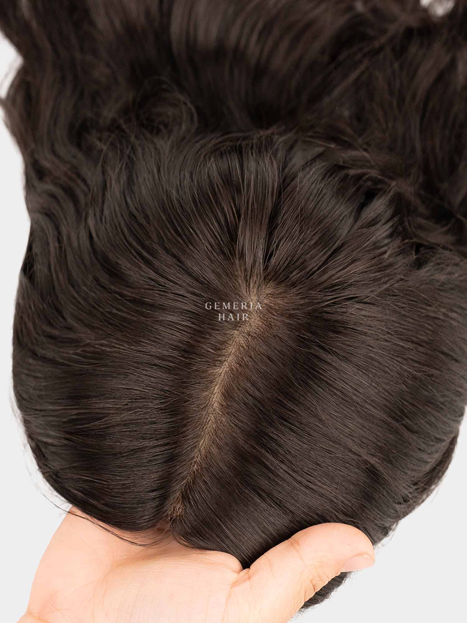 5"x8" | Silk Base Crown Hair Topper | Wavy