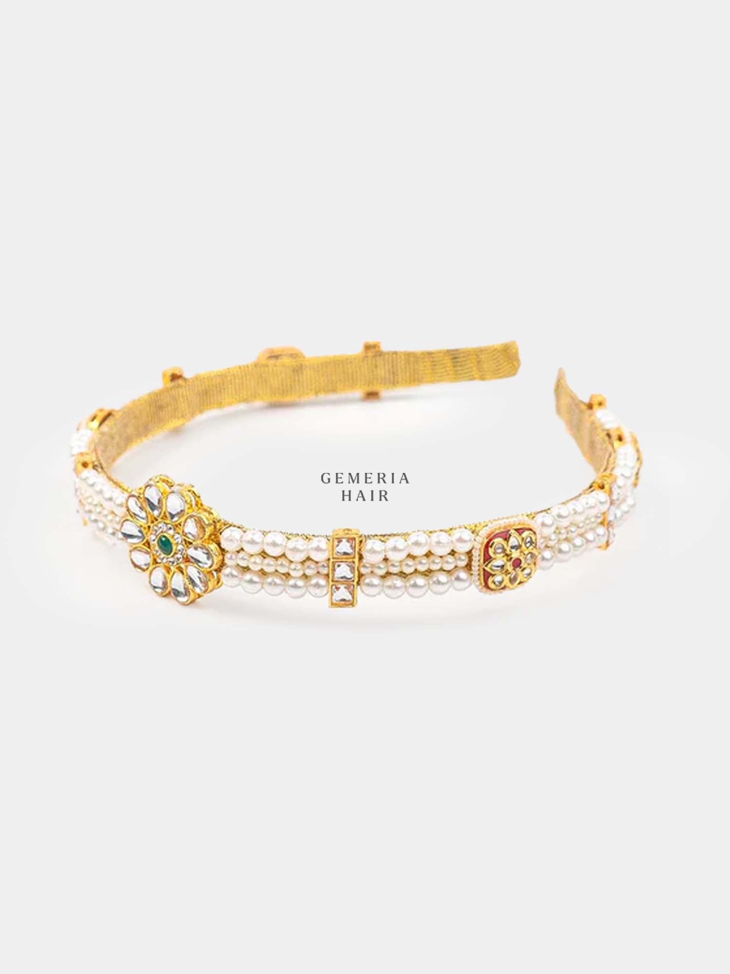 Rani Jodhabai - Pearl & Polki Head Band | Sheeshphool Matthapatti