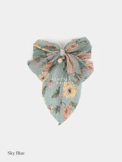 Pearl Hair Bow Barrettes