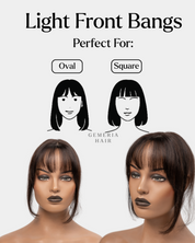 Light front bangs mini topper, perfect for oval, round, and heart-shaped faces
