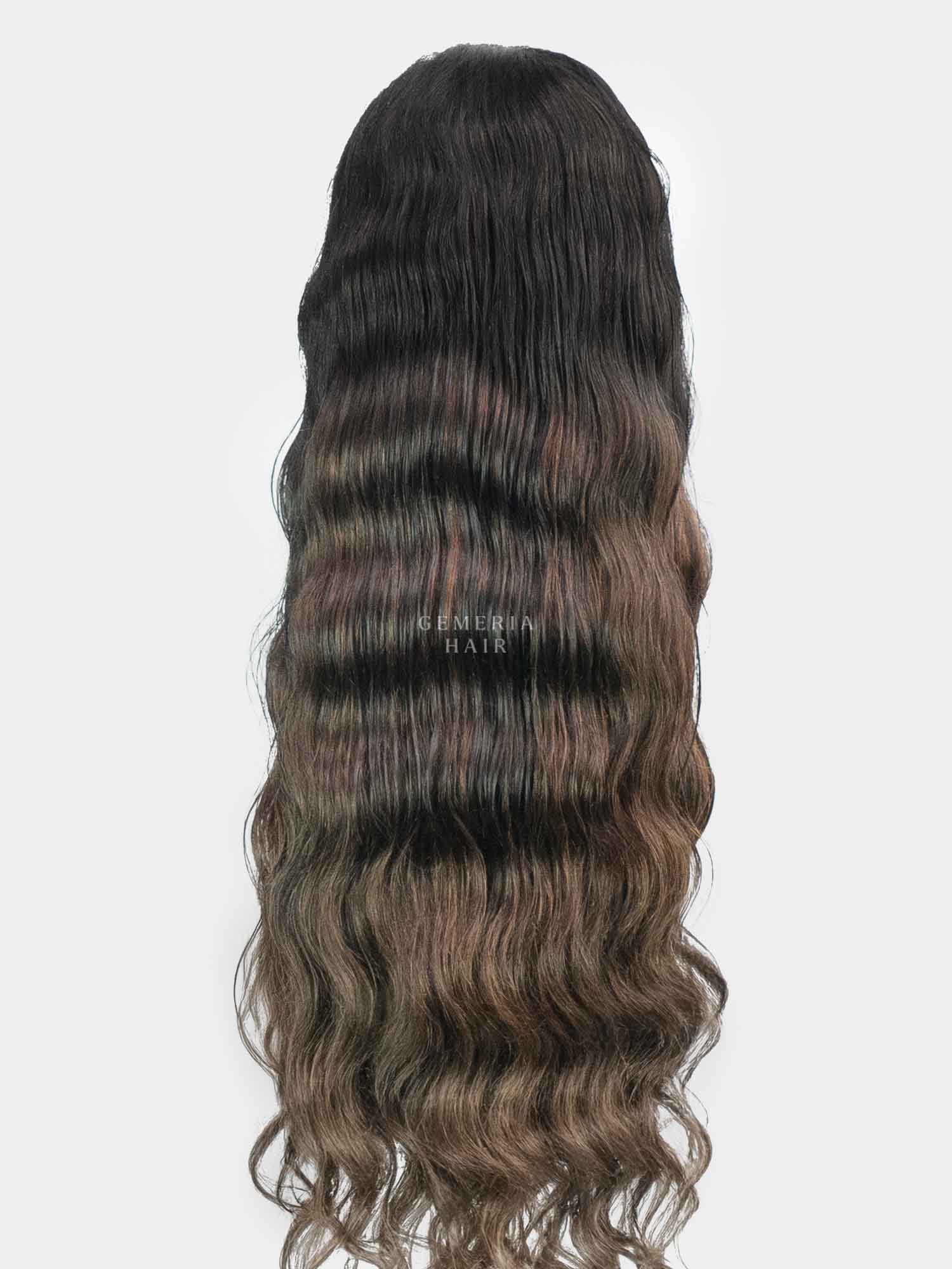 Dark Brown Balayage| V-Part Wig | V-Shaped Wig