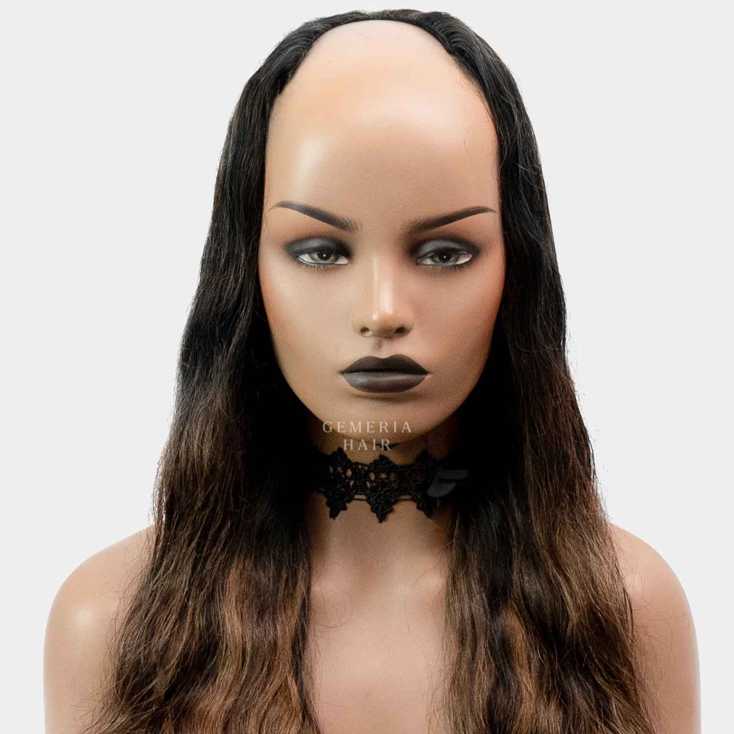 Chocolate Brown Balayage| V-Part Wig | V-Shaped Wig