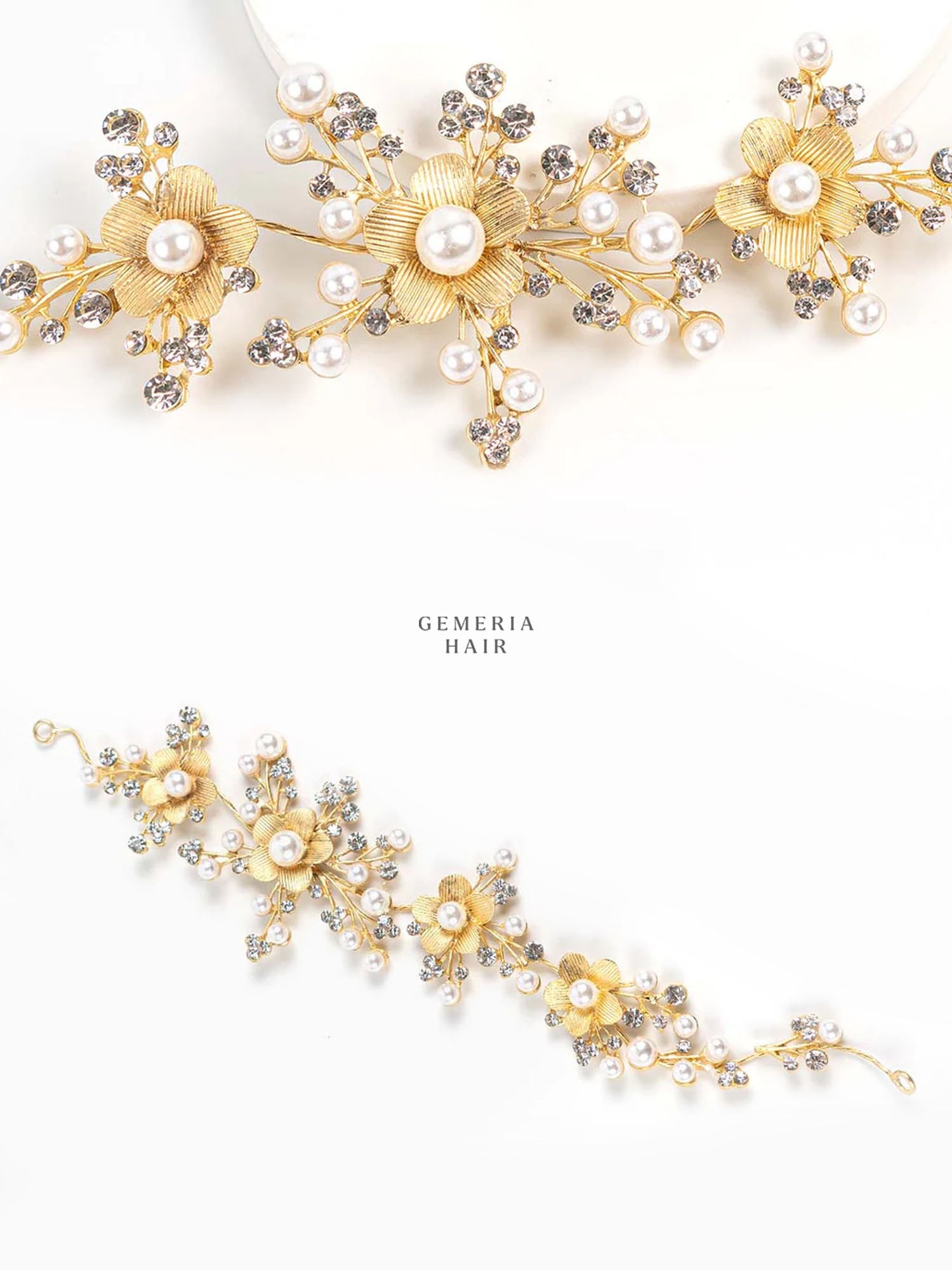 Swarovski Pearl Floral Hair Vine | Hair Tiara