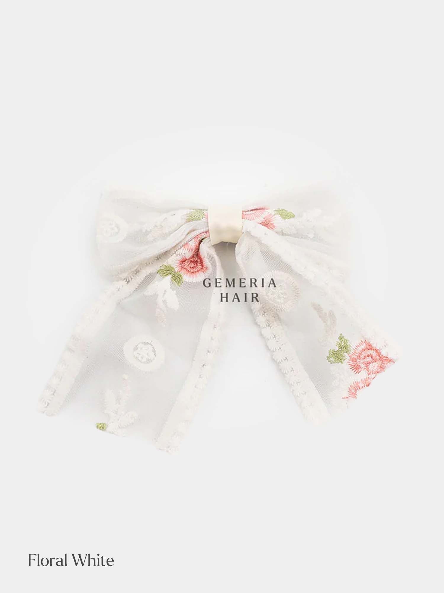 Lace Embroidered | Hair Bow Clips