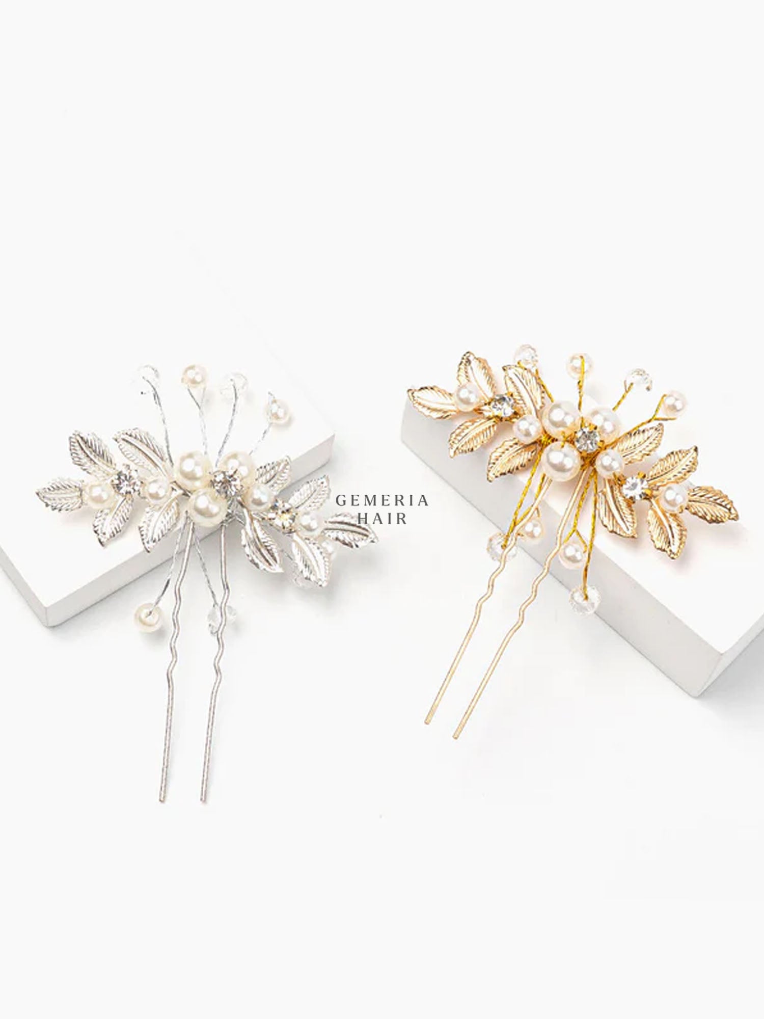 Pearl Leaf Vine Hair Pin | Hair Bun, Braids U-Pins