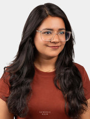 Final look with Gemeria Hair front lace hair band topper – fuller, natural hairstyle