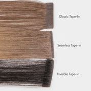 Gemeria Hair  affordable permanent hair extensions in jet black shade with seamless tape application