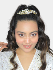 Pearl Rhinestone Flower Hair Comb for Buns | Hair Pin