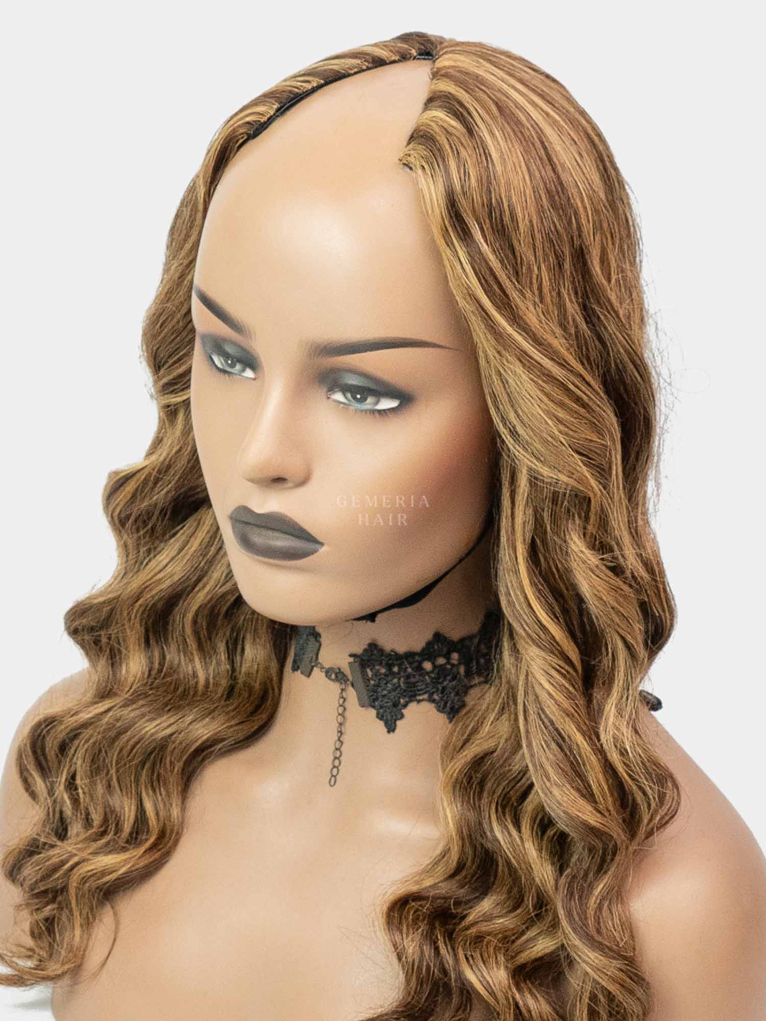 Golden Brown Balayage | V-Part Wig | V-Shaped Wig