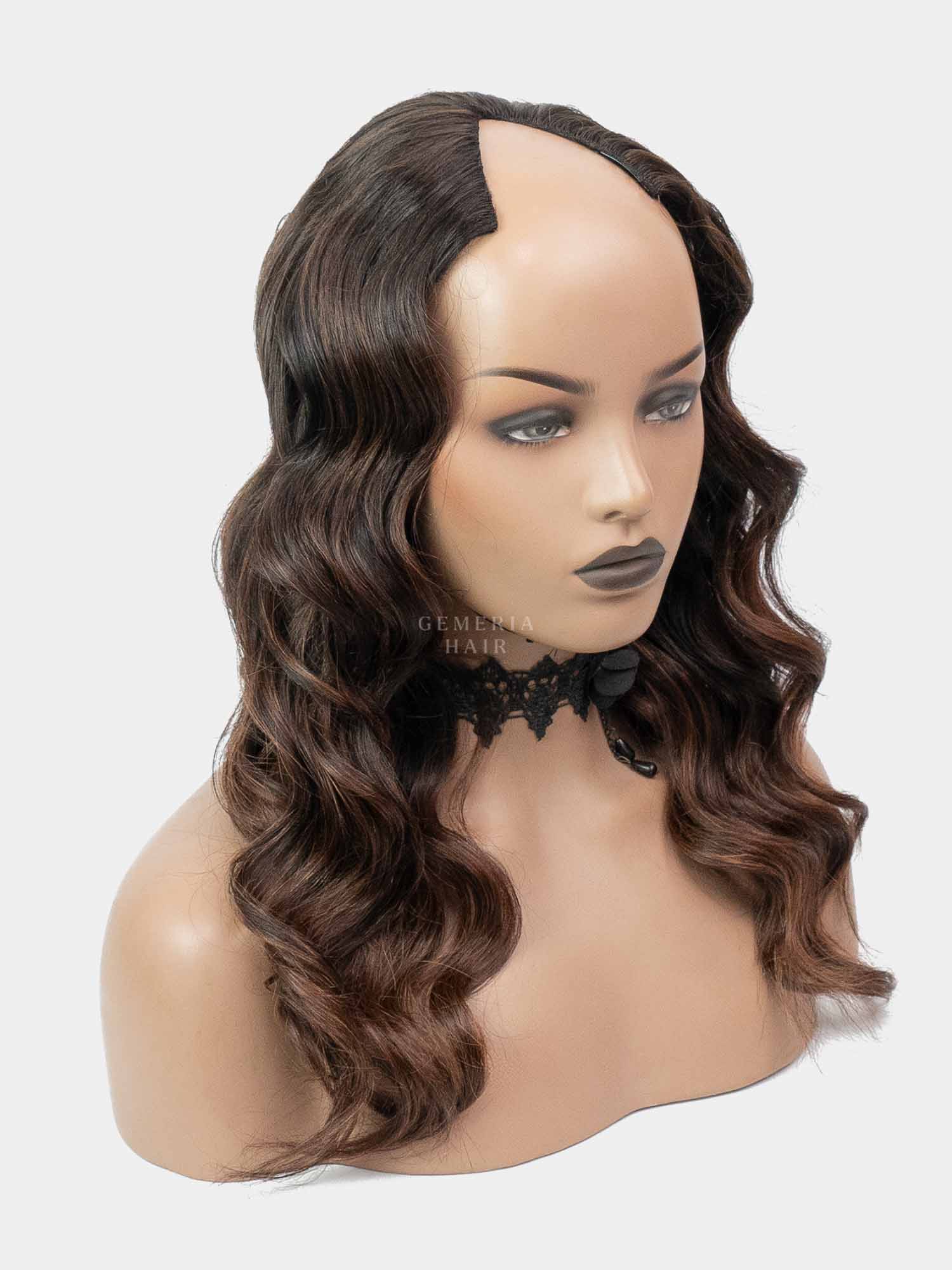 Barrel Brown Balayage | V-Part Wig | V-Shaped Wig