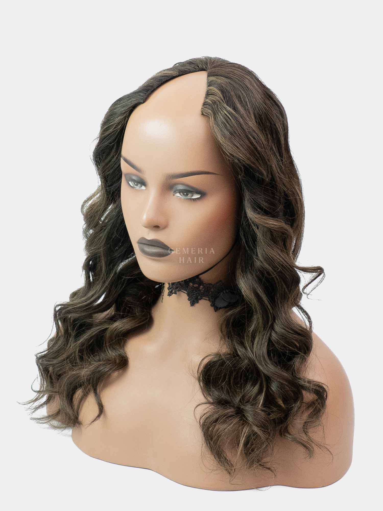 Ash Brown Balayage| V-Part Wig | V-Shaped Wig