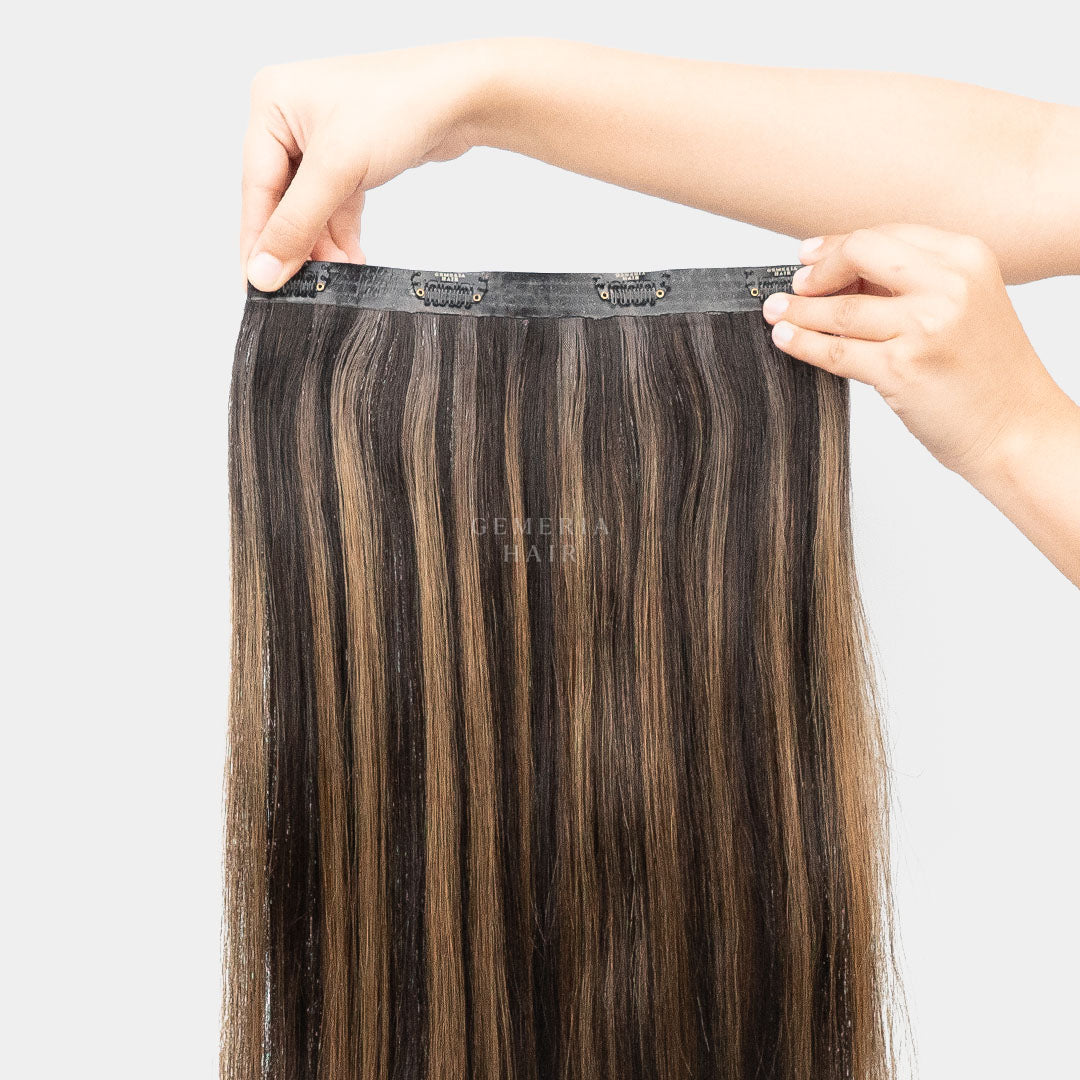 Ash Brown Balayage | Seamless | 1 Piece Clip-In Hair Volumizer