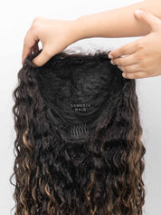 Light Ash Brown Balayage | Deep Curly Half Head Wig