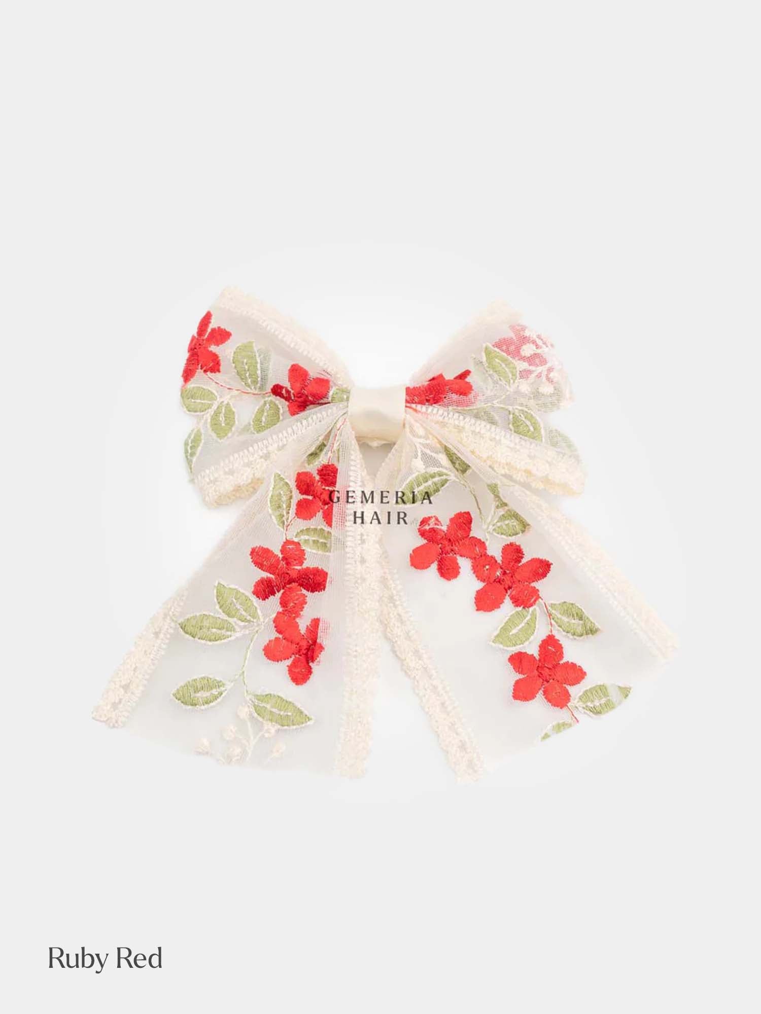 Lace Embroidered | Hair Bow Clips