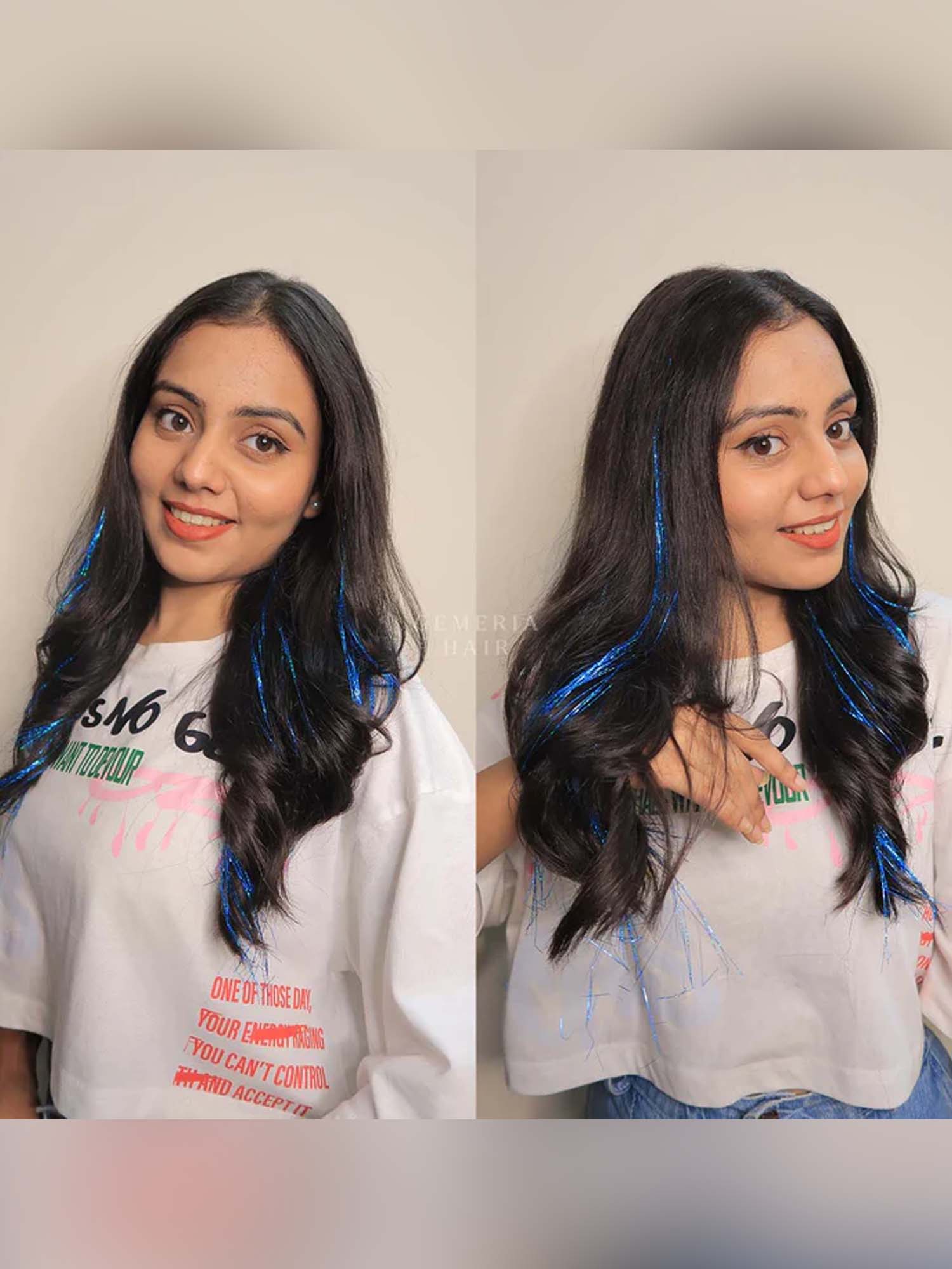 Blue | Clip-In Hair Tinsels