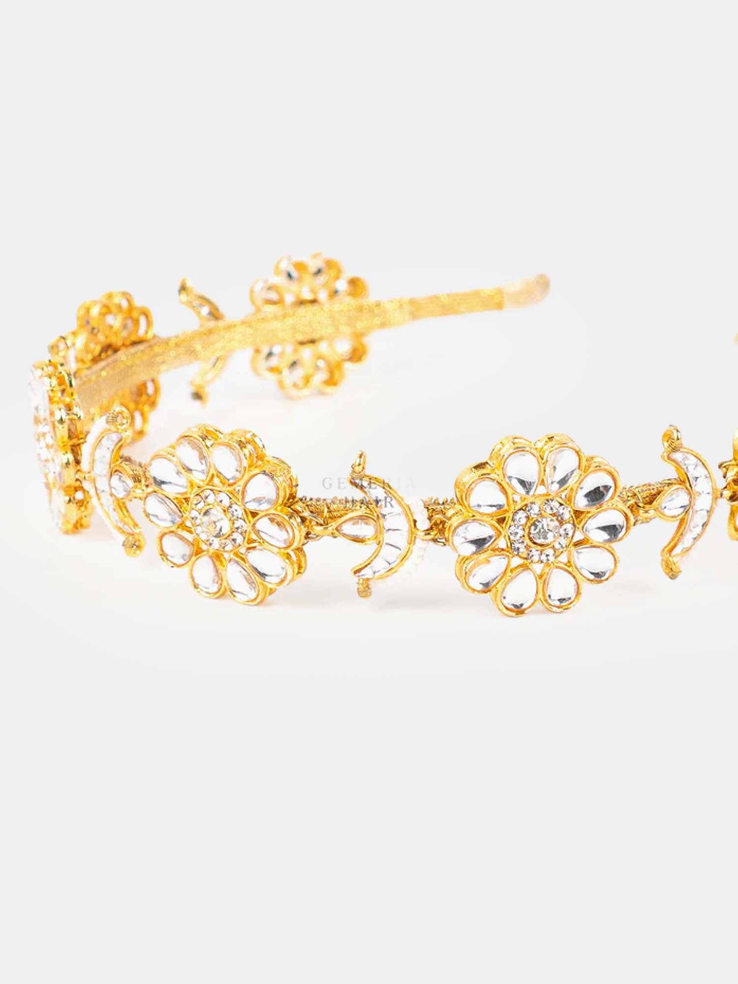 Rani Ratnavati - Polki Chaandbali Head Band | Sheeshphool Matthapatti