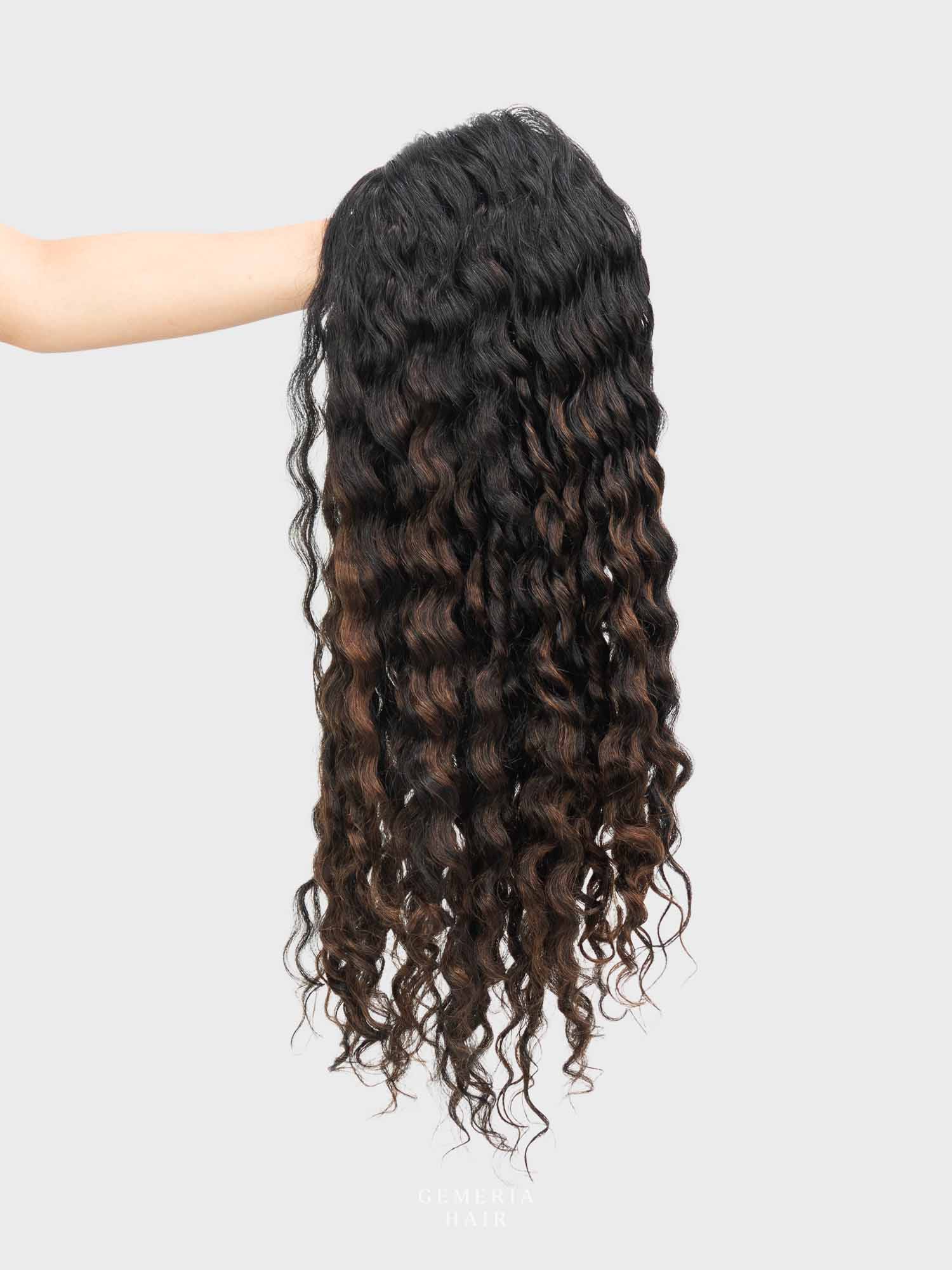 Dark Brown Balayage | Deep Curly Half Head Wig