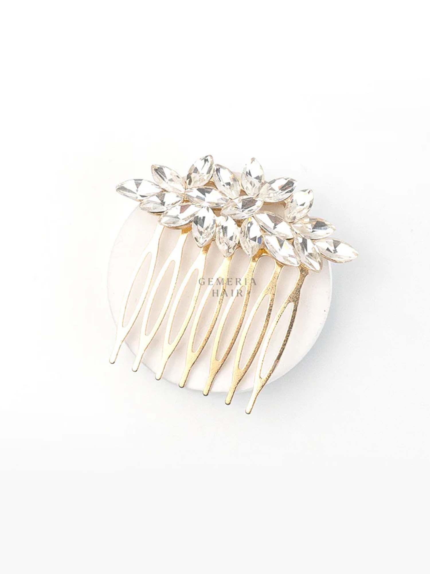 White Opal Crystal Hair Comb For Bun & Braids| Hair Pin
