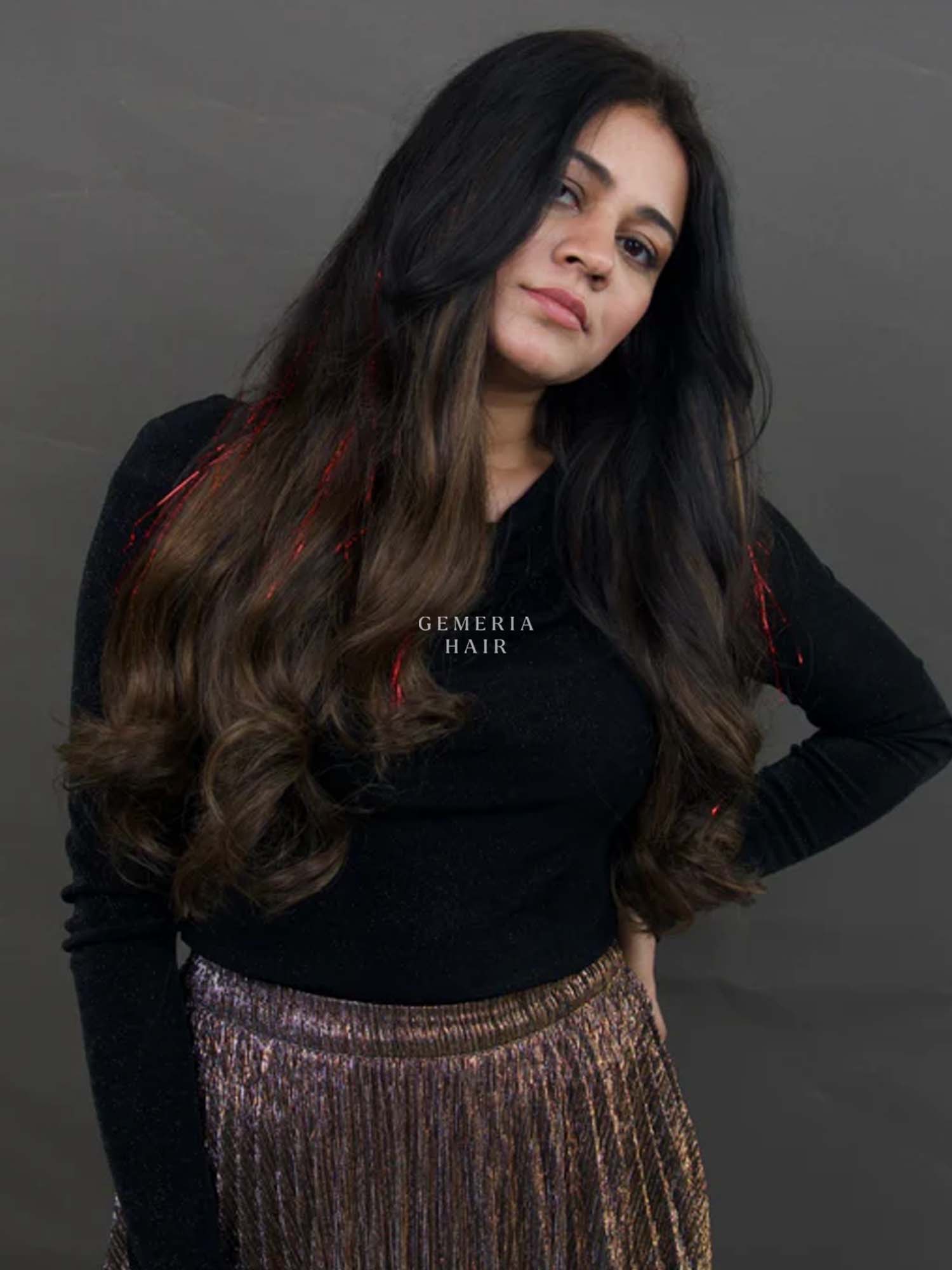 Red | Clip-In Hair Tinsels