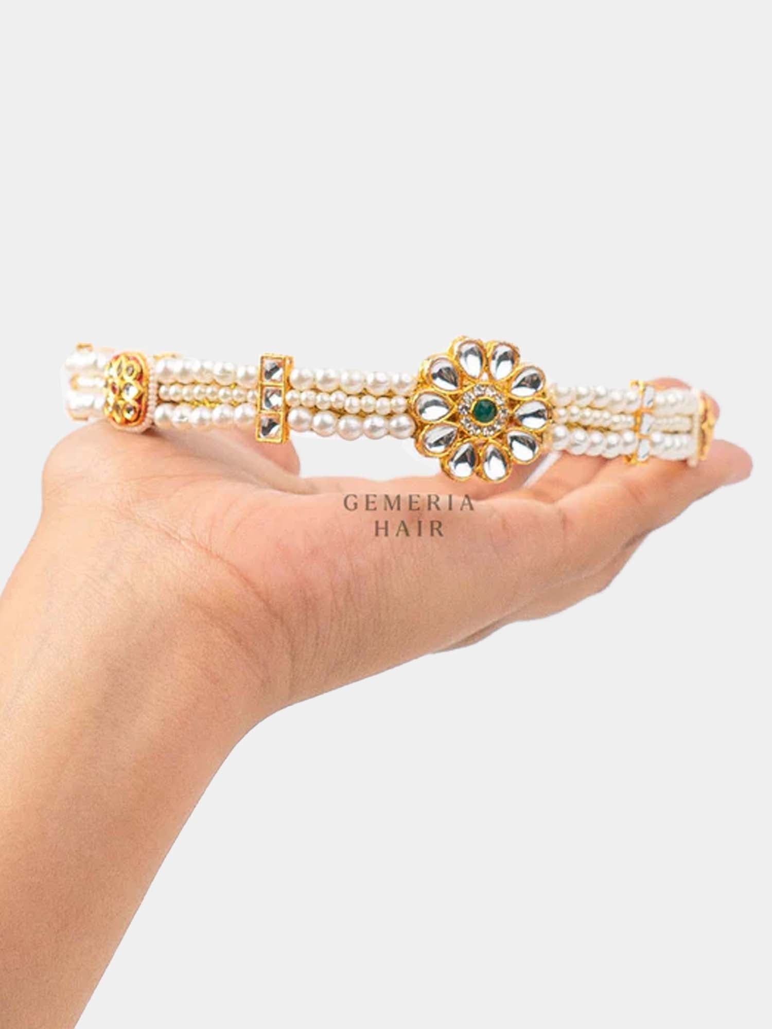 Rani Jodhabai - Pearl & Polki Head Band | Sheeshphool Matthapatti