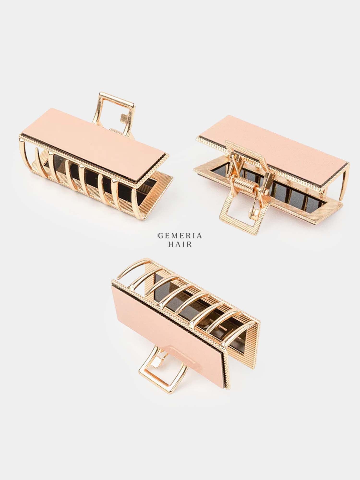 Retro Solid Metal Rectangular Hair Claw Clip | Medium Size