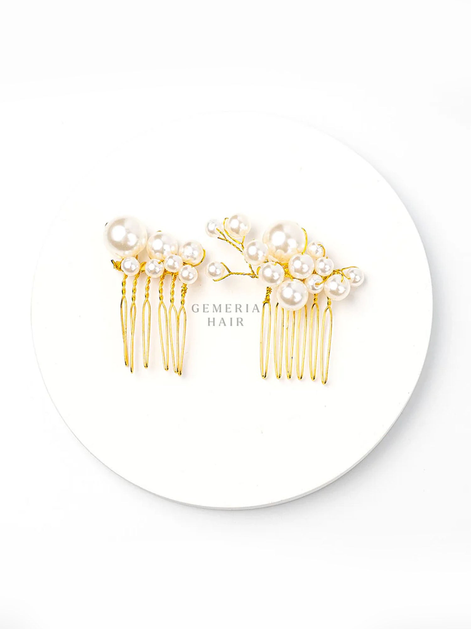 Golden Filigree Pearl Set of Hair Comb and Pins