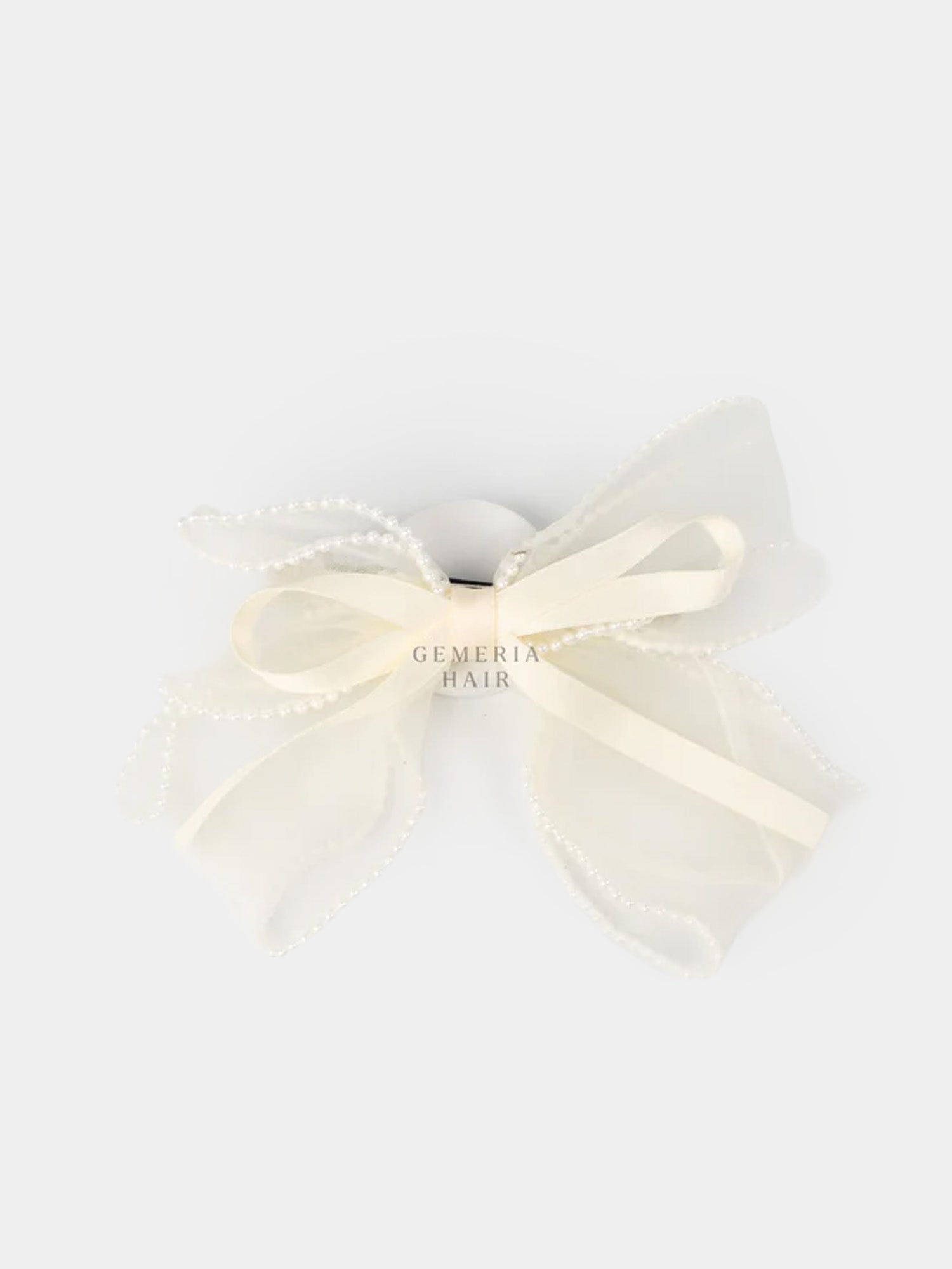 Pearl-Laced Vintage French Bow Barrette | Hair Bow Clips