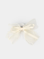 Pearl-Laced Vintage French Bow Barrette | Hair Bow Clips