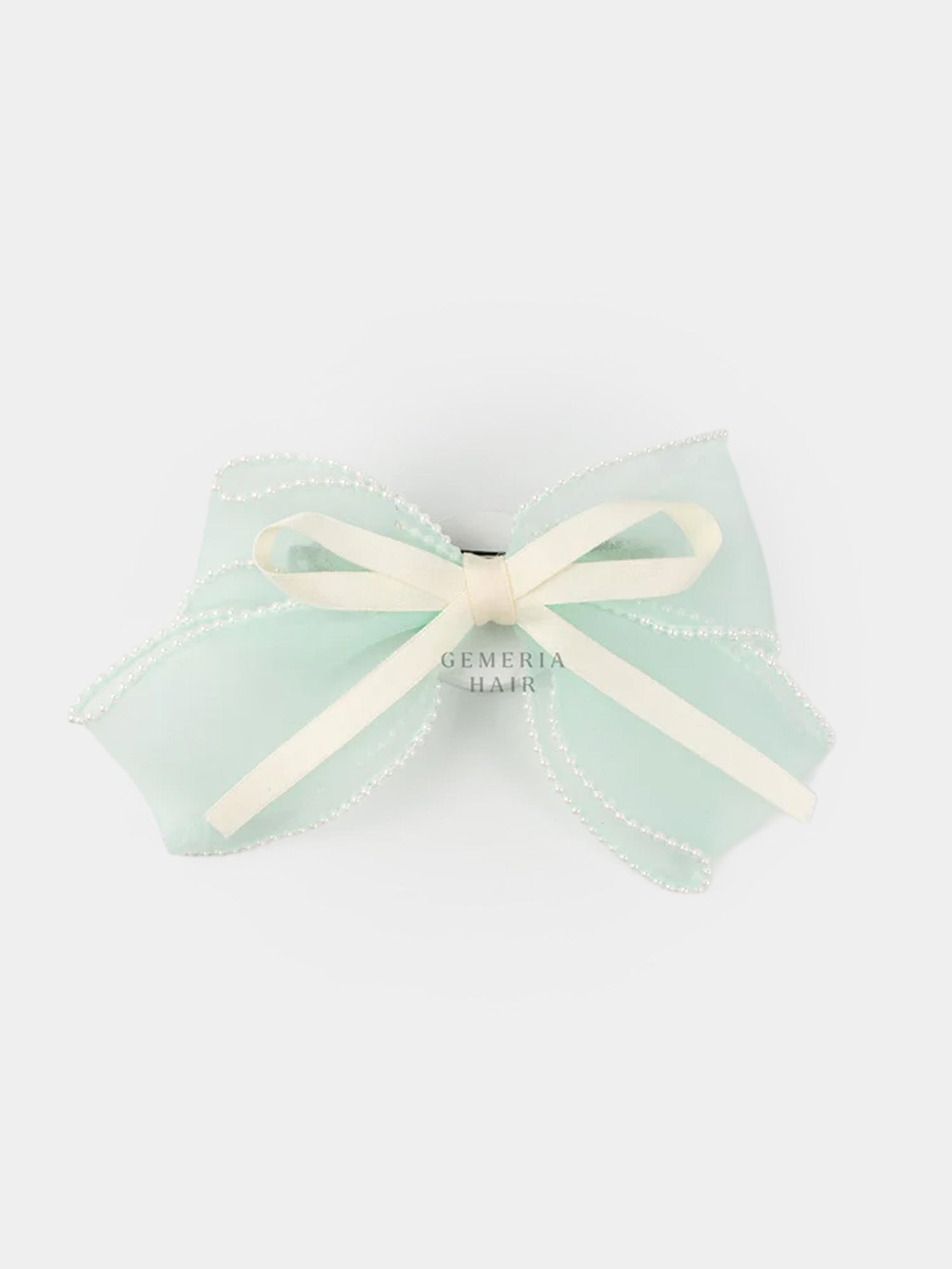 Pearl-Laced Vintage French Bow Barrette | Hair Bow Clips