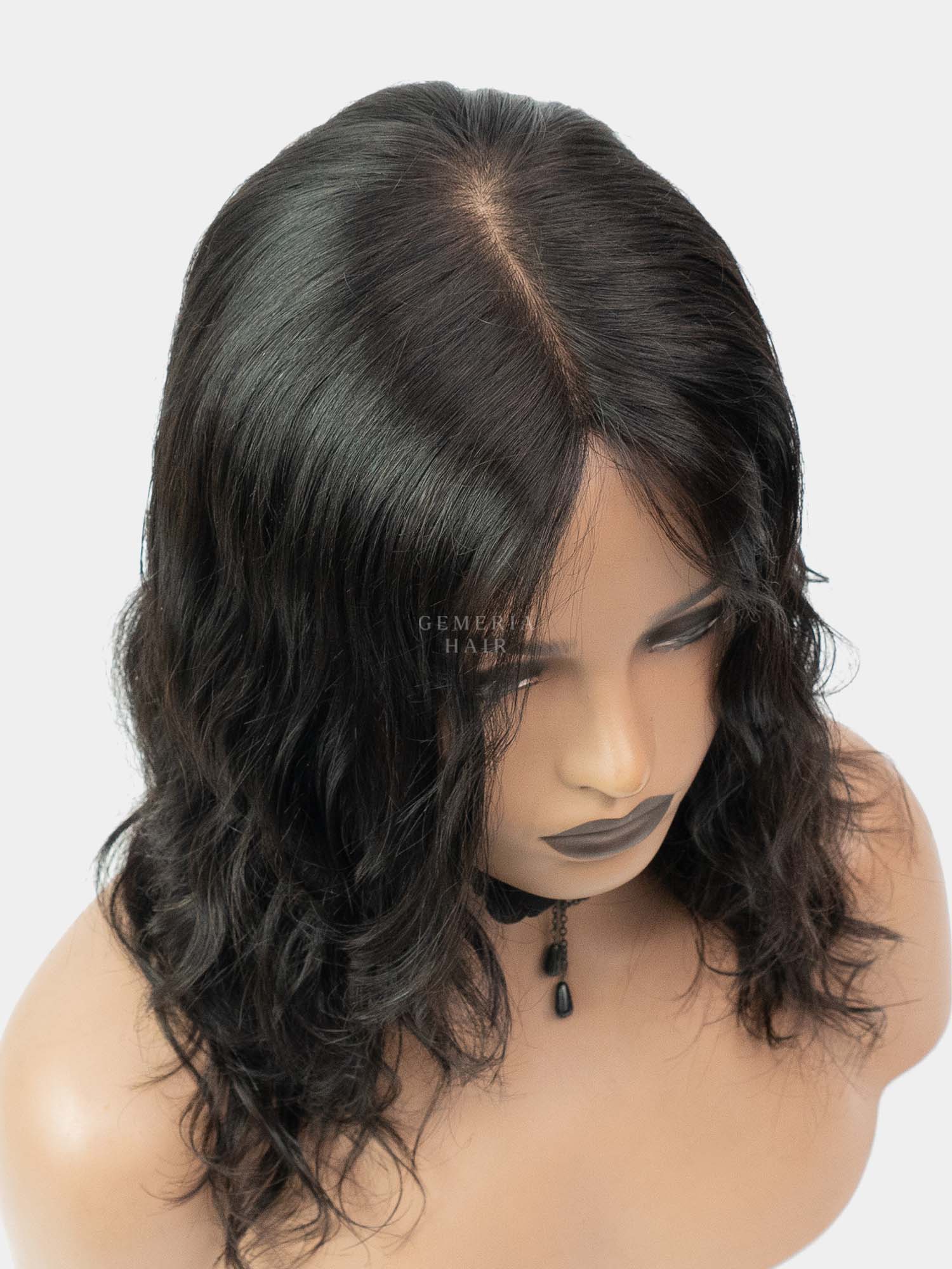 Short Full Head Wig | Silk Base Part | Natural Wavy