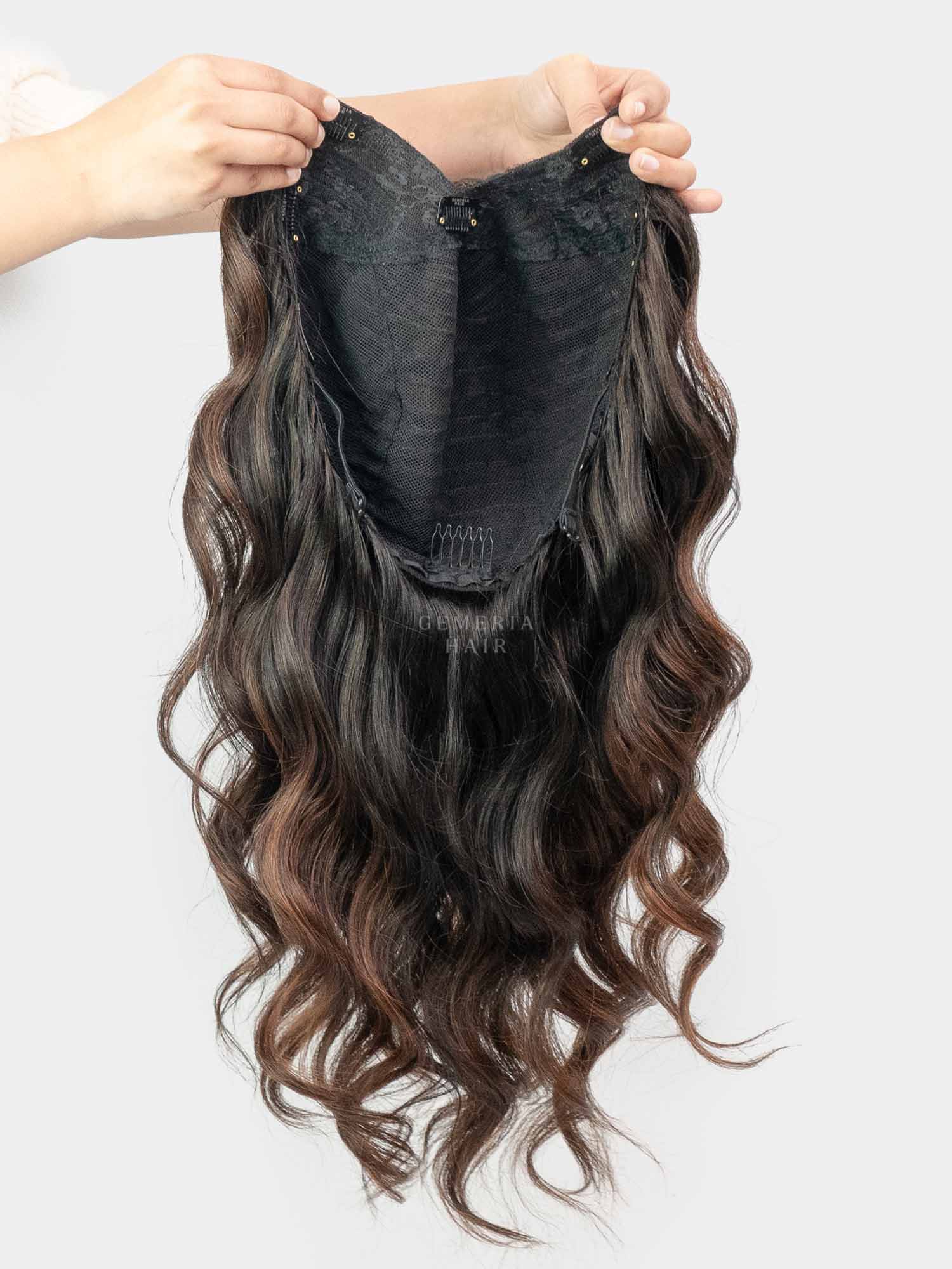 Barrel Brown Balayage | V-Part Wig | V-Shaped Wig