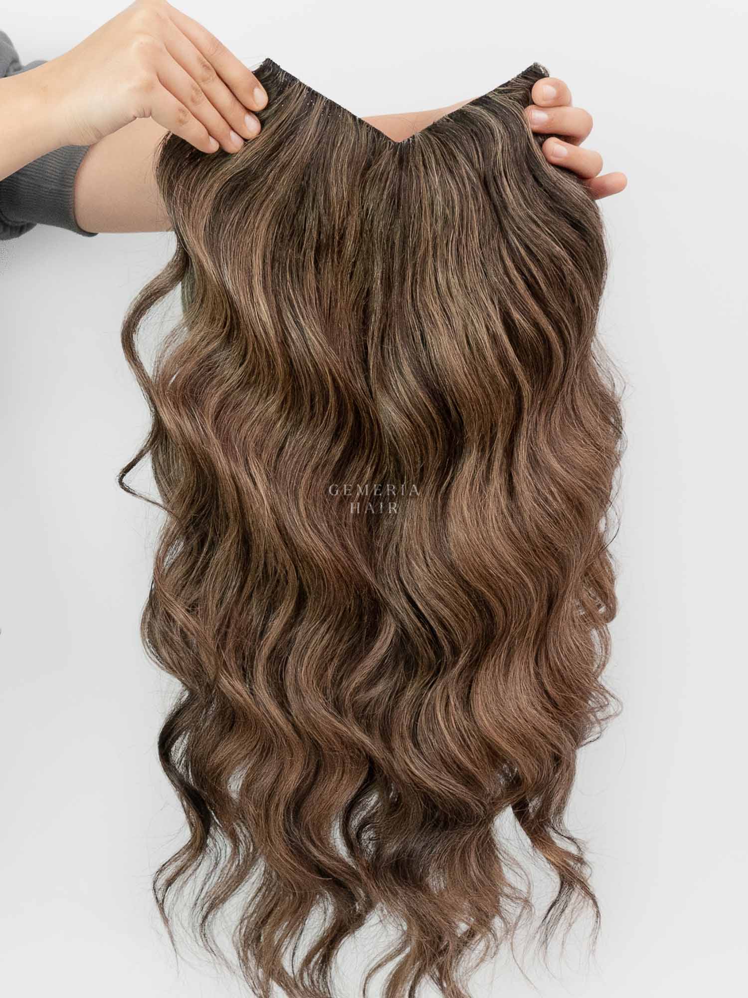 Chocolate Brown Balayage| V-Part Wig | V-Shaped Wig