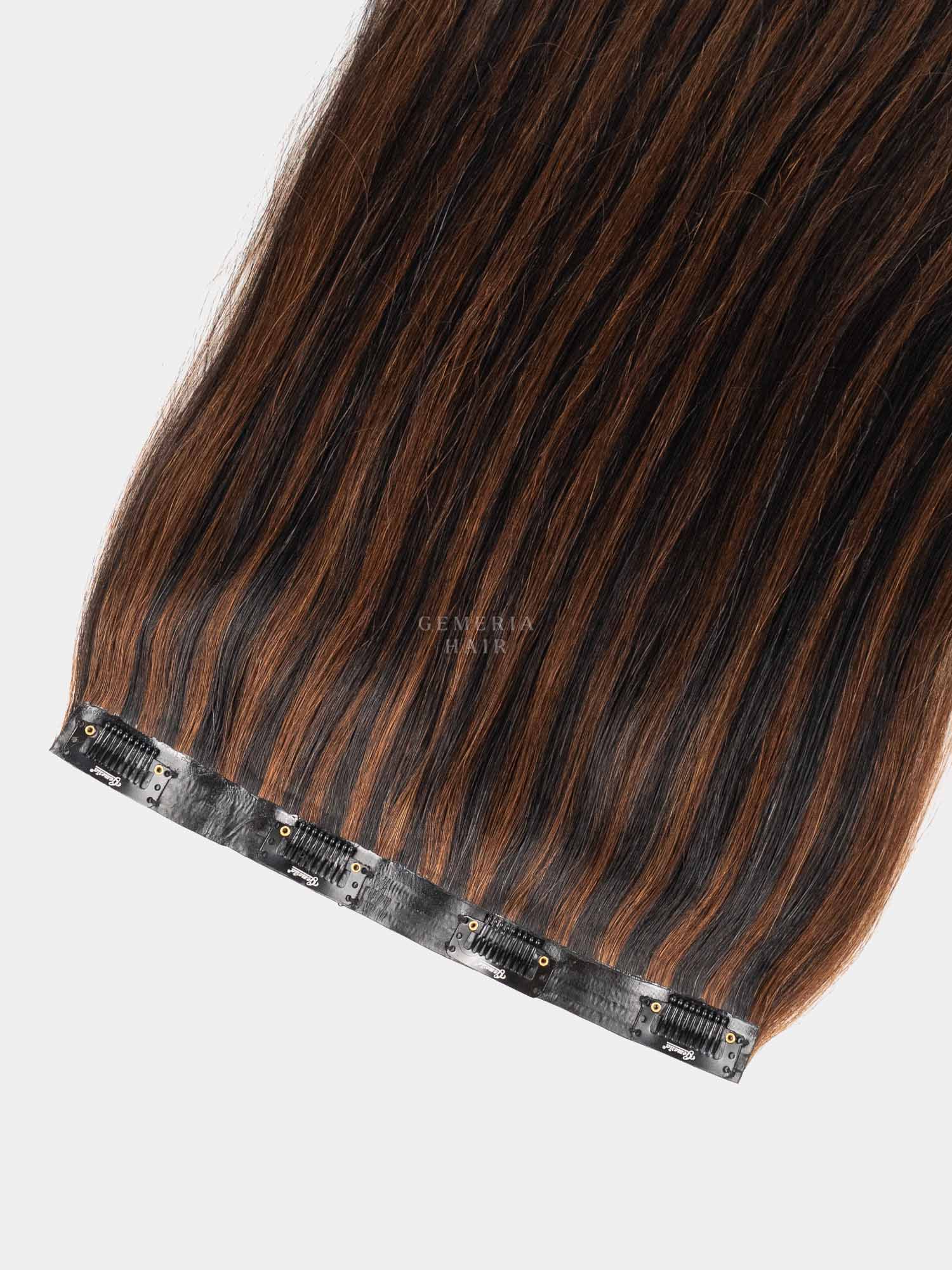 Dark Brown Balayage | Seamless | 1 Piece Clip-In Hair Volumizer