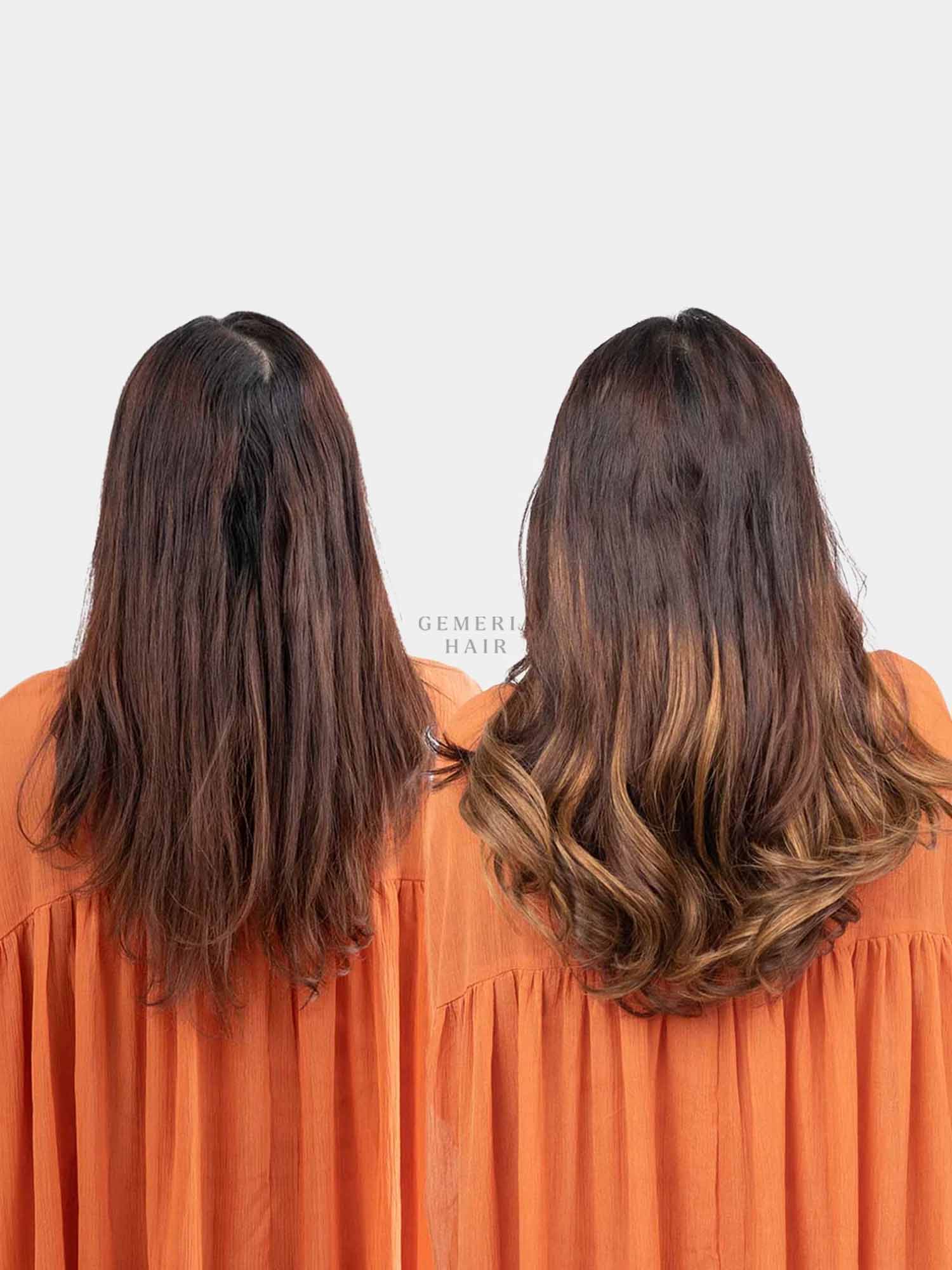 Golden Brown Balayage | Seamless | 3 Piece Set Clip-In Hair Volumizer