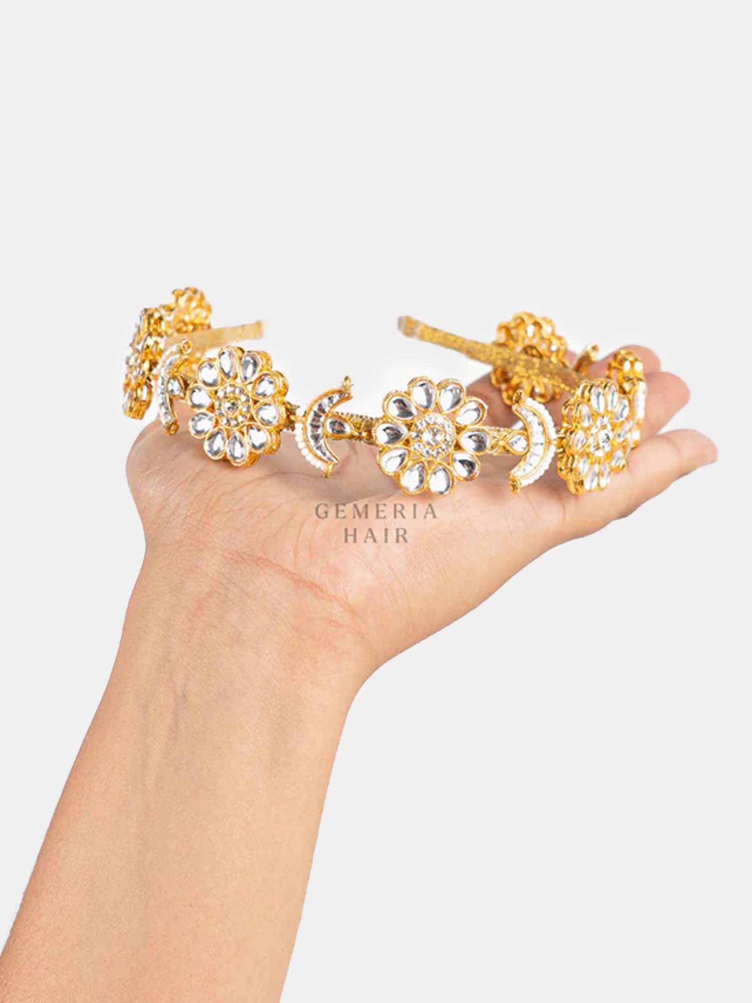 Rani Ratnavati - Polki Chaandbali Head Band | Sheeshphool Matthapatti