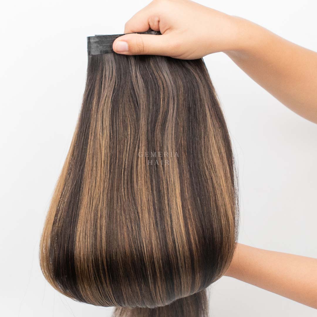 Ash Brown Balayage | Seamless | 3 Piece Set Clip-In Hair Volumizer