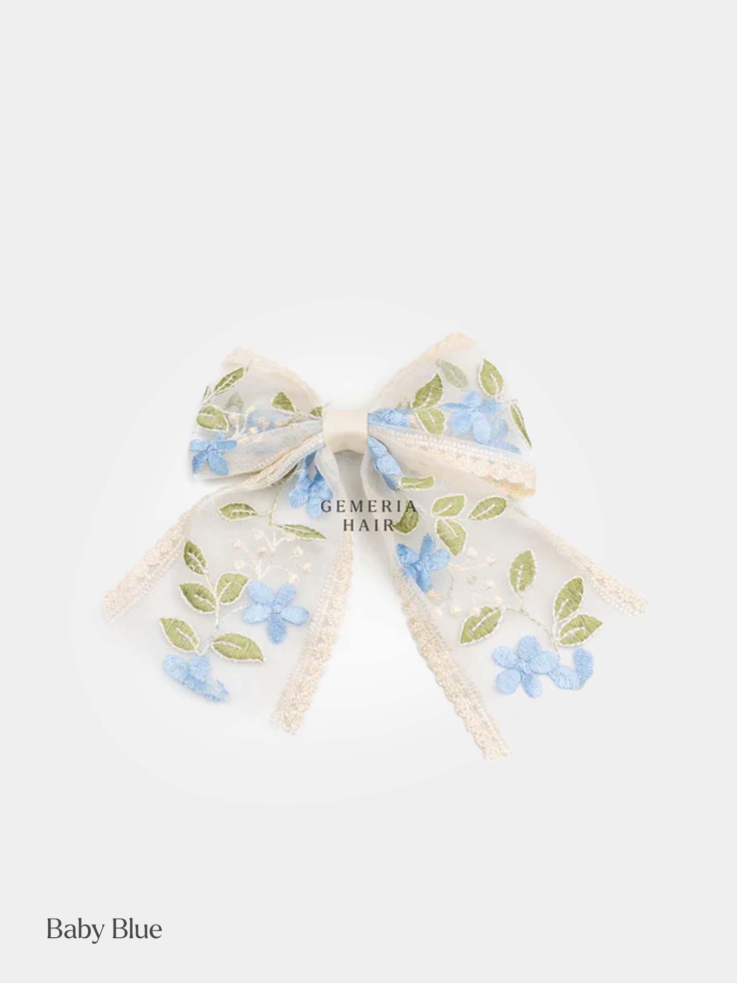 Lace Embroidered | Hair Bow Clips