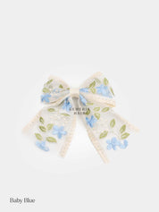 Lace Embroidered | Hair Bow Clips
