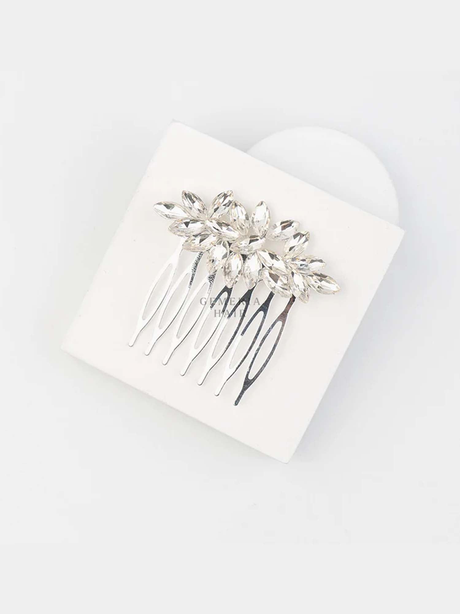 White Opal Crystal Hair Comb For Bun & Braids| Hair Pin
