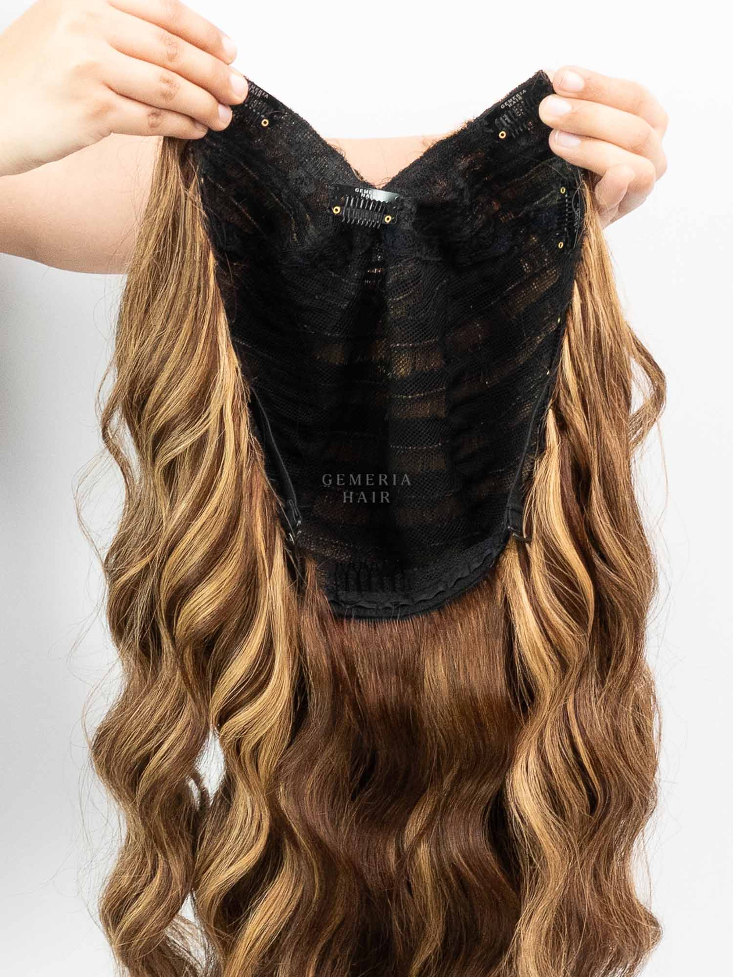 Golden Brown Balayage | V-Part Wig | V-Shaped Wig