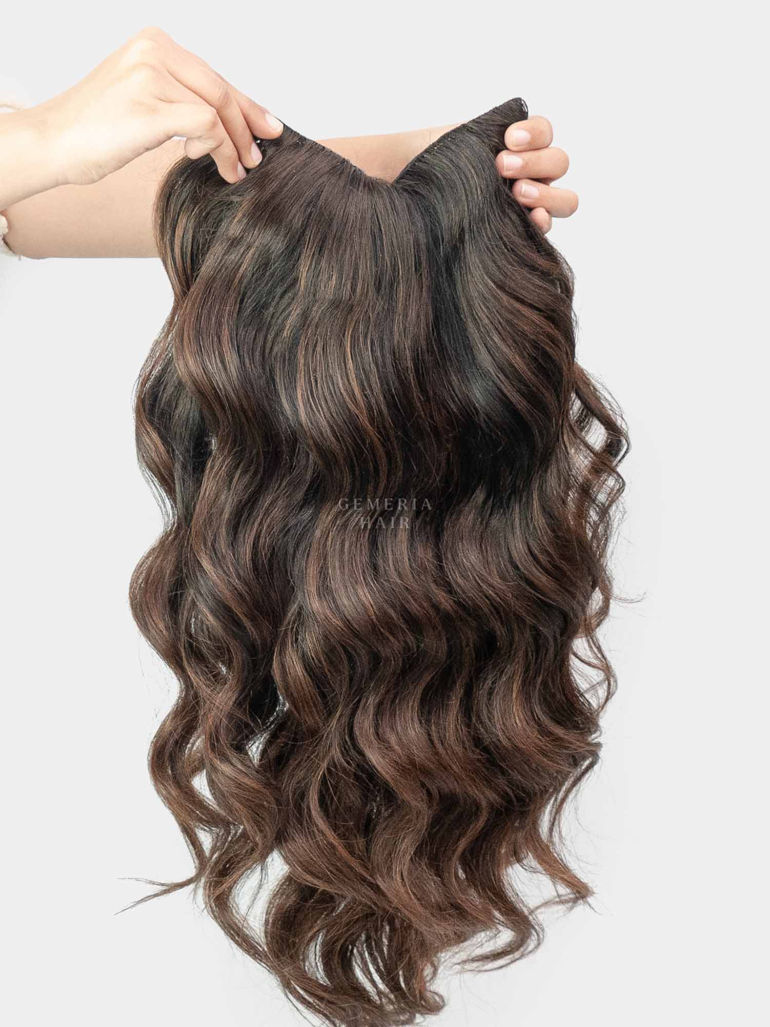 Barrel Brown Balayage | V-Part Wig | V-Shaped Wig