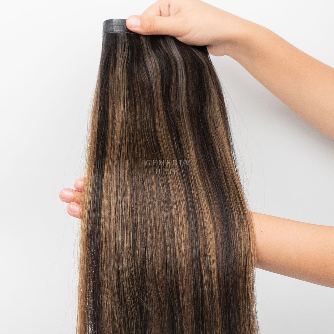 Ash Brown Balayage | Seamless | 3 Piece Set Clip-In Hair Volumizer