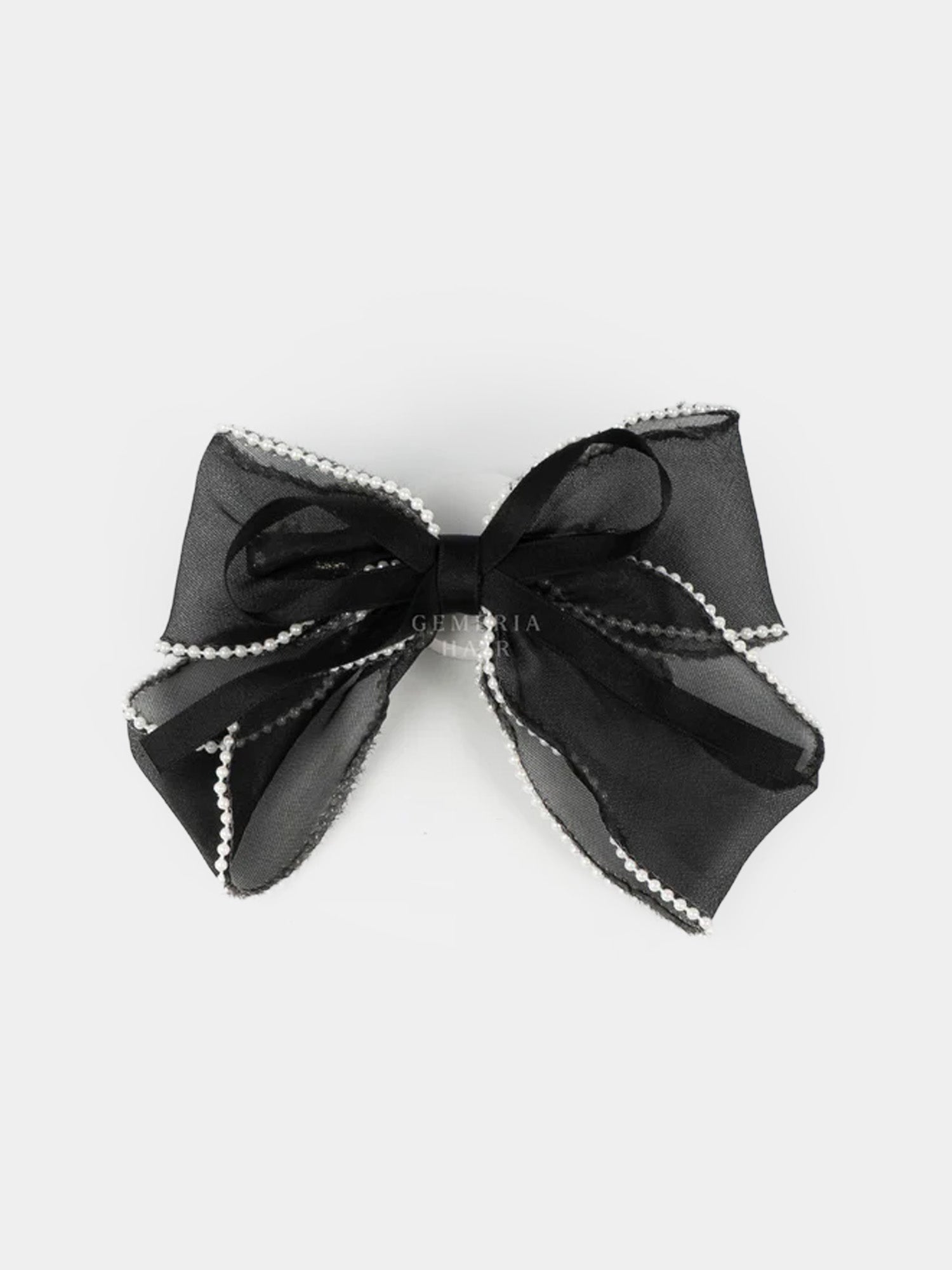 Pearl-Laced Vintage French Bow Barrette | Hair Bow Clips