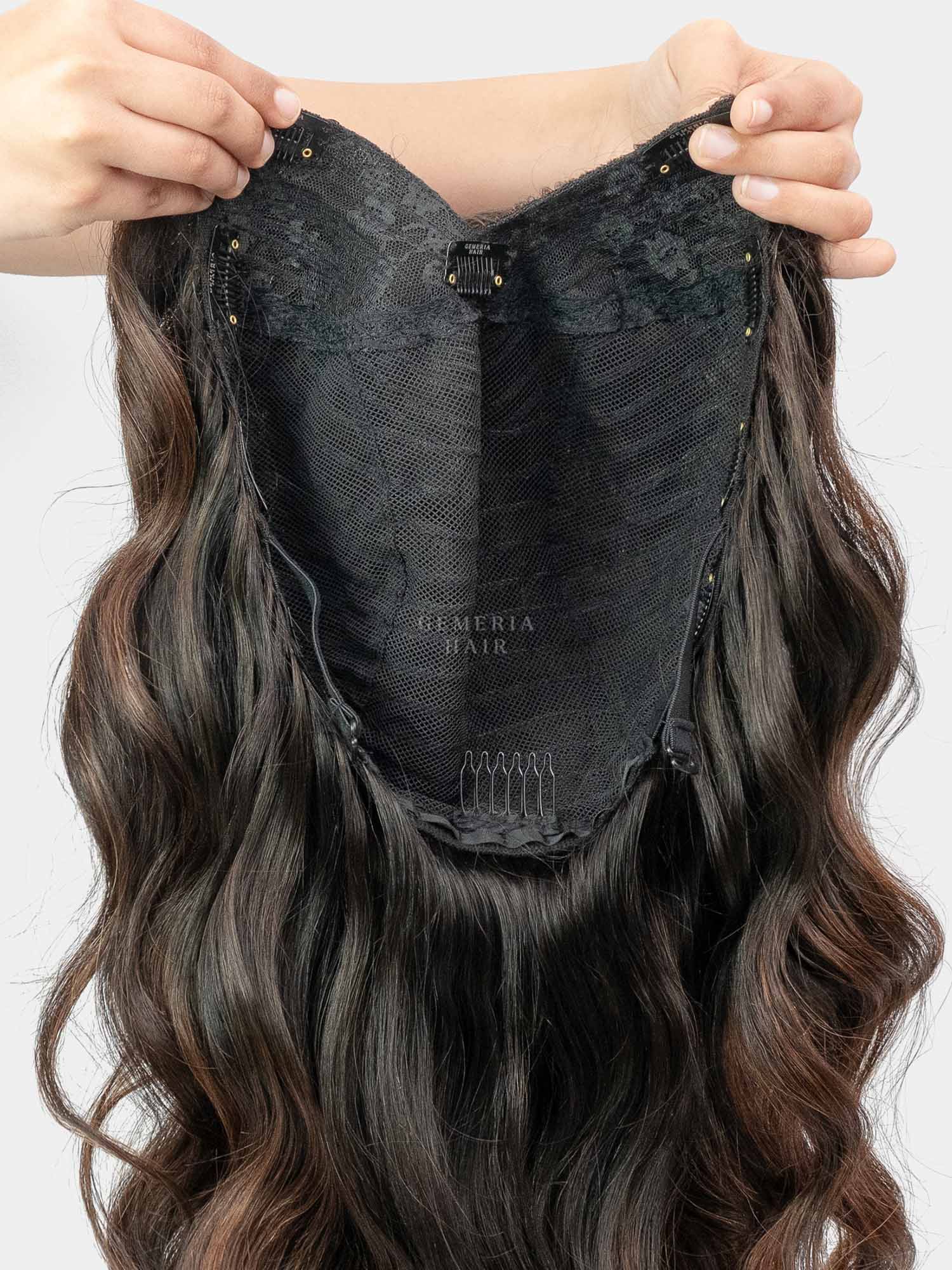 Barrel Brown Balayage | V-Part Wig | V-Shaped Wig