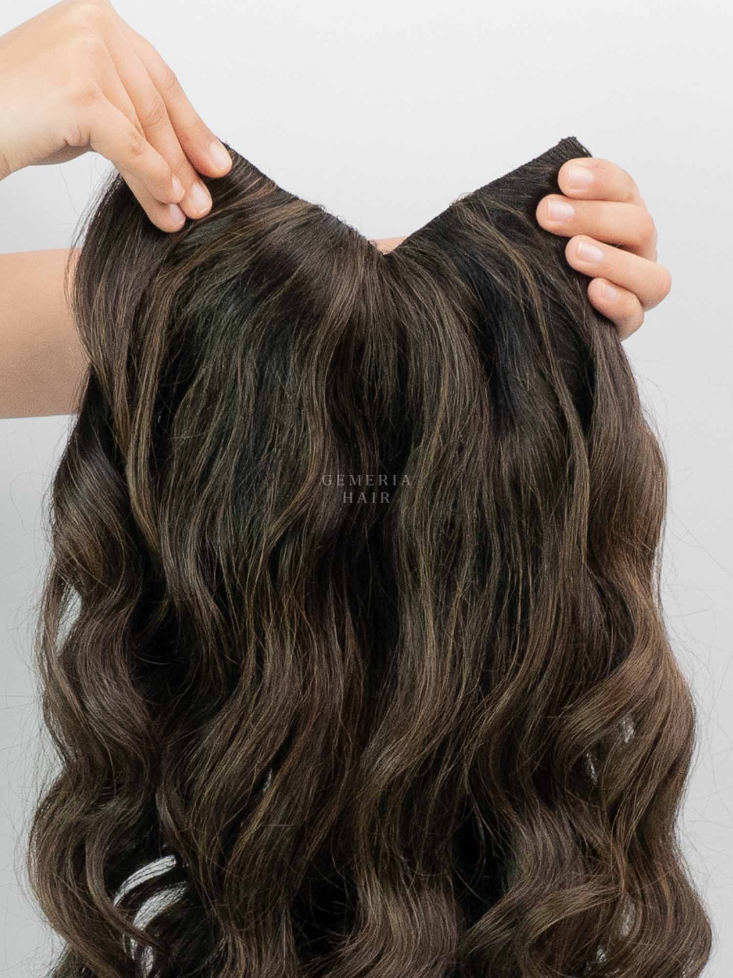 Ash Brown Balayage| V-Part Wig | V-Shaped Wig