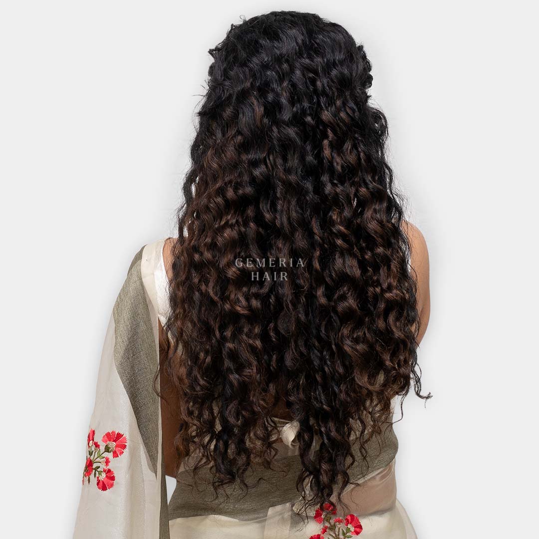 Dark Brown Balayage | Deep Curly Half Head Wig