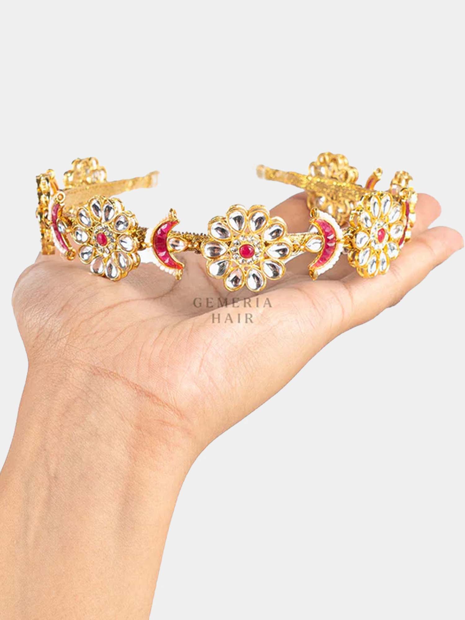 Rani Ratnavati - Polki Chaandbali Head Band | Sheeshphool Matthapatti