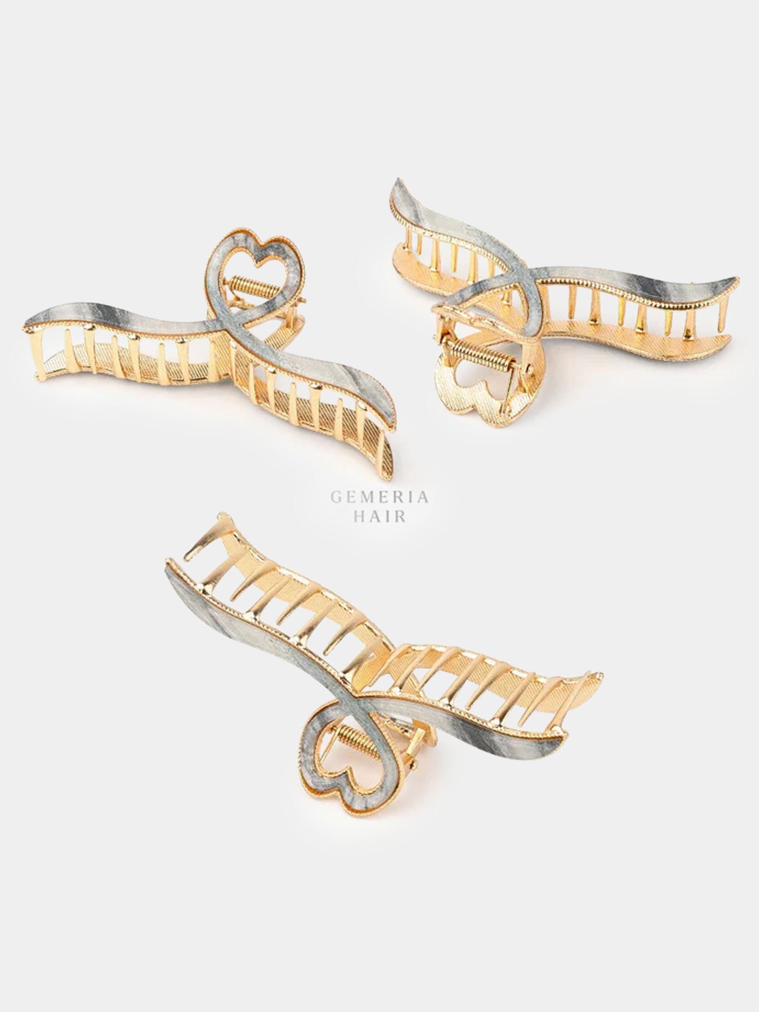 Heart Loop Vintage Metal Hair Claw Clip